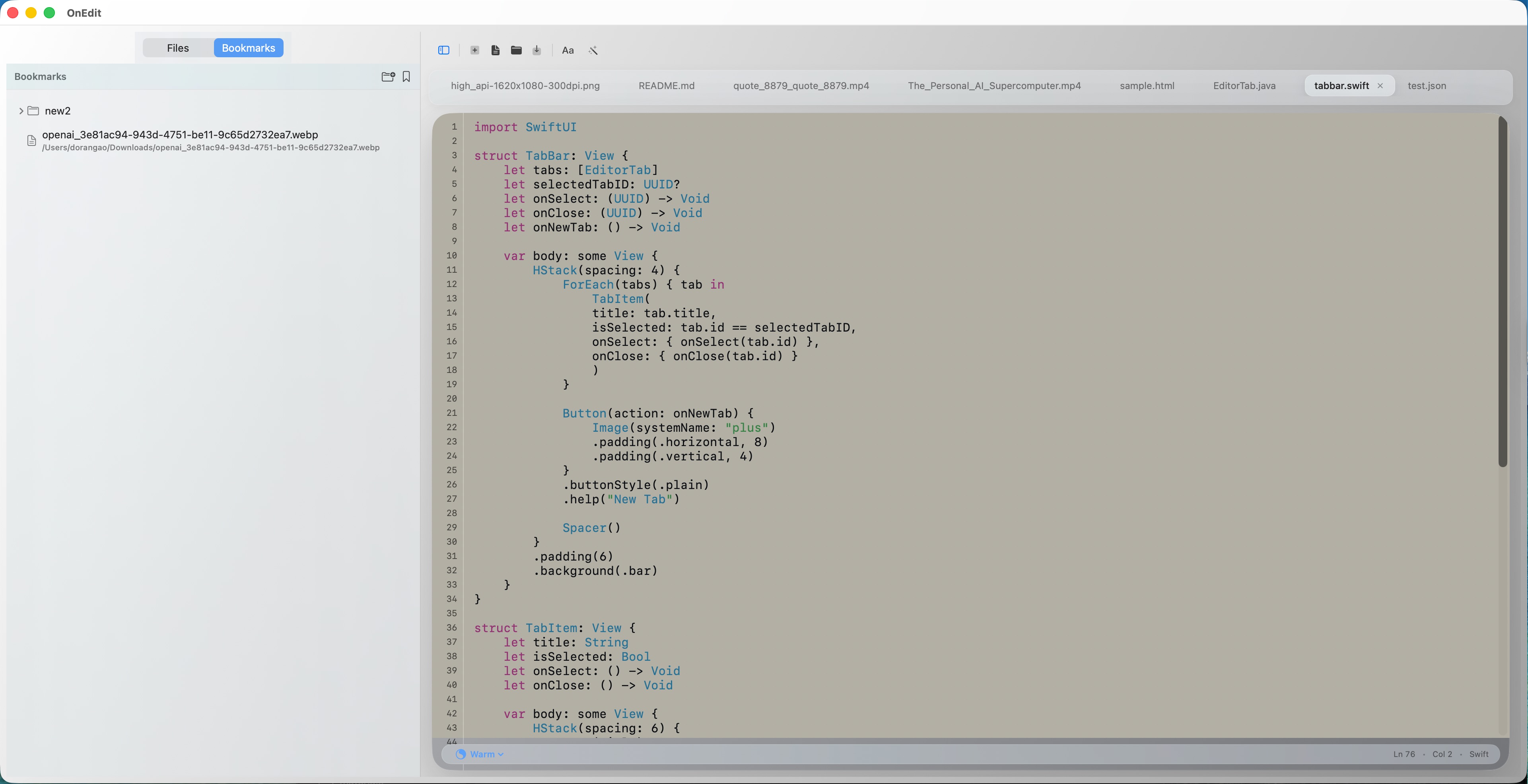 OnEdit Interface Light